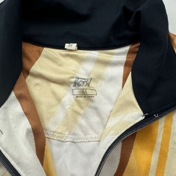 Tail Multicolor Sleeveless Golf Polo Tank 1/4 Zip Neck Yellow Brown Stretch Sz M - Picture 6 of 10